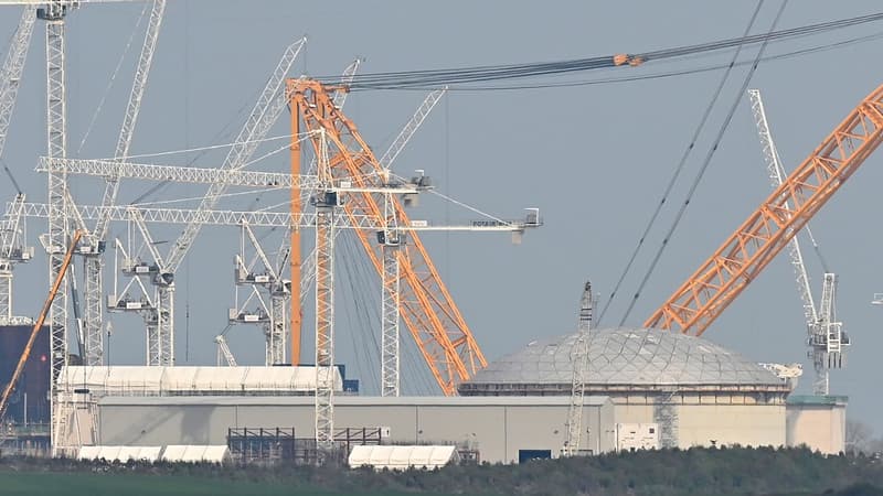 Le chantier de la future centrale nucléaire d'Hinkley Point, au Royaume-Uni, en avril 2022.