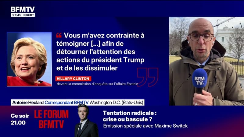 Affaire Epstein: Hillary Clinton dénonce son audition comme étant "un théâtre politique" destiné à "détourner l'attention des actions du président Trump"