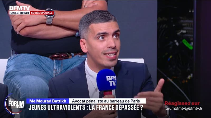FORUM BFMTV - Violences des mineurs: "L'excuse de minorité, c'est simplement la possibilité qu'ont certains juges d'atténuer la peine", explique Mourad Battikh, avocat pénaliste au barreau de Paris
