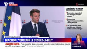 Évacuation de Marioupol: Emmanuel Macron aura "d'ici 48h à 72h au maximum une discussion avec le président Poutine pour en arrêter les détails"