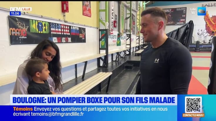 Boulogne-sur-Mer: un pompier boxe pour son fils malade