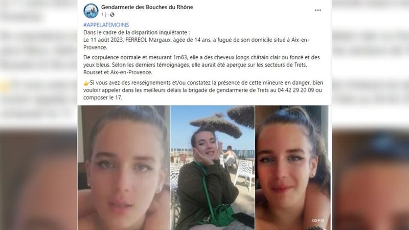 Âgée de 14 ans, Margaux Ferreol avait fugué le 11 août de son domicile localisé à Aix-en-Provence.