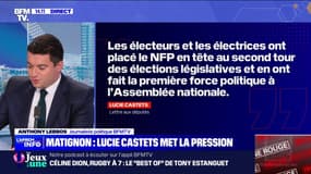 Matignon: Lucie Castets écrit une lettre à tous les parlementaires des "groupes républicains"