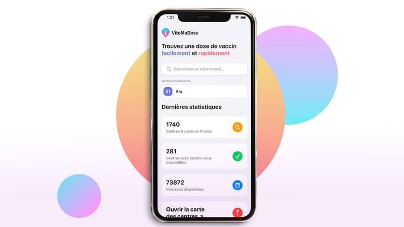 L'application “Vite Ma Dose !”, disponible sur iOS et Android