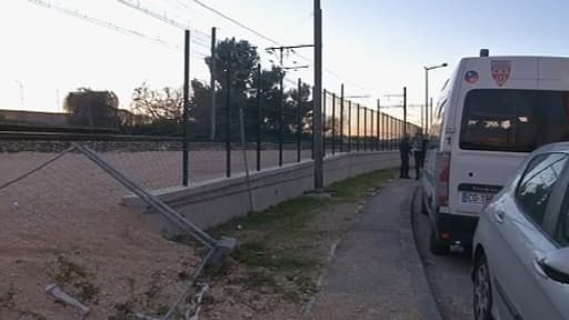 La police sur les lieux de l’immobilisation d’un TGV à Marseille le 2 février 2013.