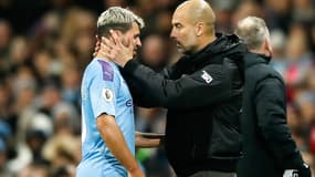 Pep Guardiola et Sergio Aguero