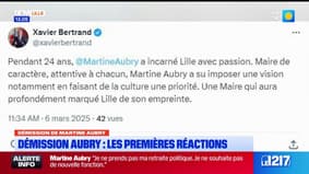 Démission de Martine Aubry: les réactions politiques