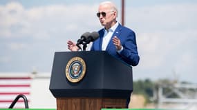 Joe Biden lors d'un déplacement dans le Massachusetts