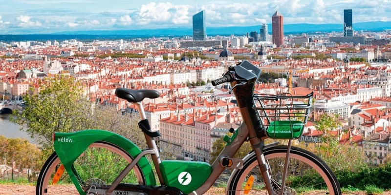 Un vélo'v à Lyon. 