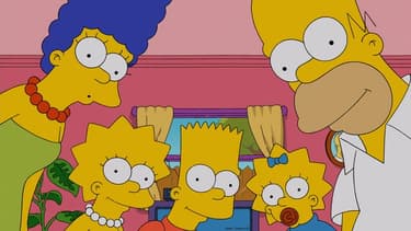 Marge, Lisa, Bart, Maggie et Homer Simpson.