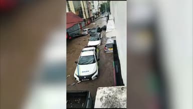 Des inondations causées par le cyclone Belal à l'île Maurice, le 15 janvier 2024.