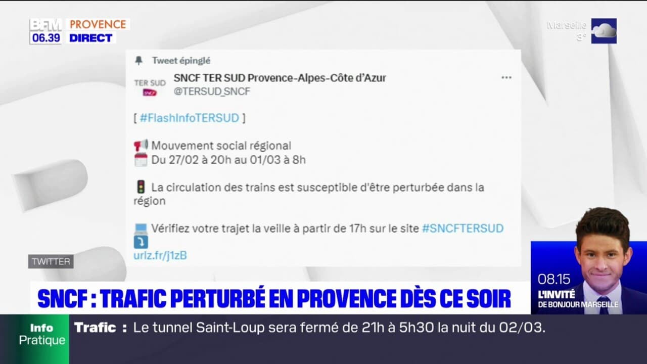 Bouches-du-Rhône: le trafic SNCF perturbé jusqu'au 1er mars Bouches-du-Rhône: le trafic SNCF perturbé jusqu'au 1er mars