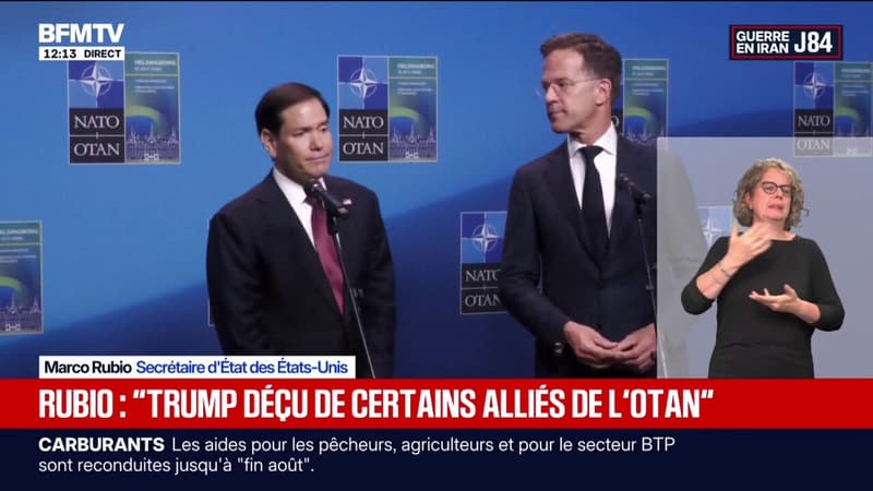 Guerre au Moyen-Orient: Marco Rubio évoque la "déception" de Donald Trump "face à certains alliés de l'OTAN"