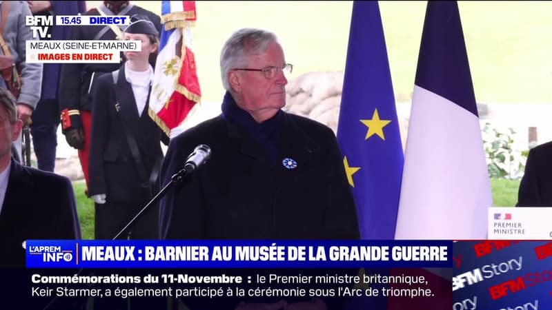 11-Novembre: l'hymne européen résonne à Meaux, juste avant la prise de parole du Premier ministre Michel Barnier