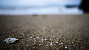 Pellets restant sur une plage de Pornic (Loire-Atlantique) le 17 janvier 2023 (illustration)
