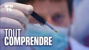 Un biologiste travaille sur un test salivaire "rapide" EasyCov, développé par le laboratoire Sys2Diag, le 30 avril 2020 à Montpellier