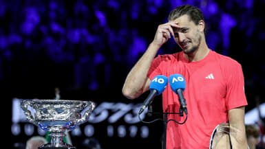 Alexander Zverev, lors de son discours, après sa finale perdue face à Jannik Sinner