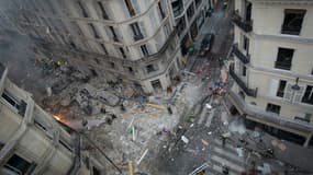 Le quartier de la rue de Trévise ravagé par une explosion de gaz, le 12 janvier 2019, à Paris, 9e arrondissement