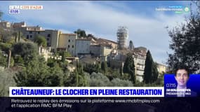 Alpes-Maritimes: rénovation du clocher de l'église de Châteauneuf-Grasse