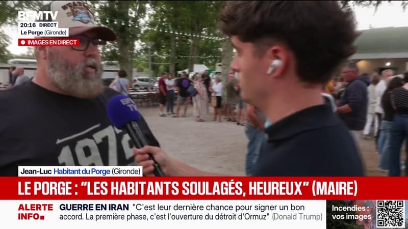 Retour des habitants après les incendies en Gironde: "Ça fait du bien de se dire que tout le monde est là", raconte un habitant du Porge
