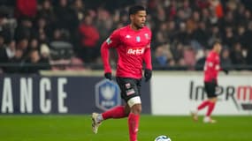 Dylan Louiserre, milieu de terrain de Guingamp, face à Sochaux en Coupe de France, le 14 janvier 2025