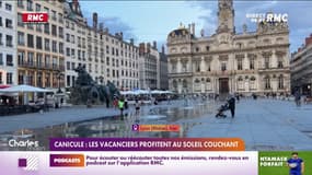 Canicule : les vacanciers profitent au soleil couchant 