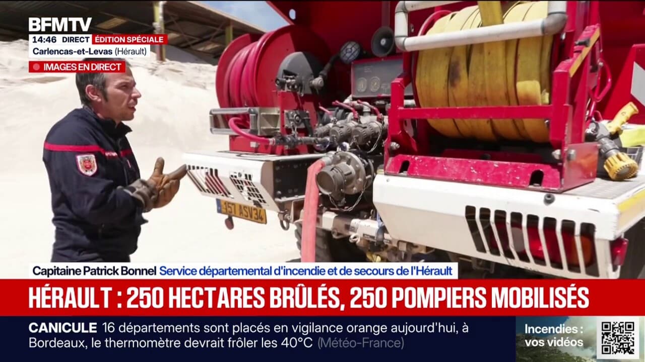 Hérault: une carrière réquisitionnée par les pompiers afin de ravitailler les camions