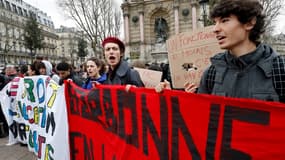 Une manifestation contre Parcoursup le 15 janvier 2018 à Paris 