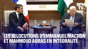 "Une vie palestinienne vaut une vie française, qui vaut une vie israélienne"Les allocutions d'Emmanuel Macron et Mahmoud Abbas en intégralité 