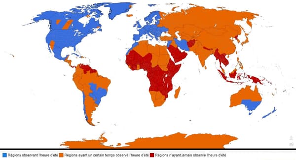 Les pays appliquant le changement d'heure dans le monde Les pays appliquant le changement d'heure dans le monde