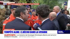 Tempête Aline: Christophe Béchu salue les agents de la réserve de la sécurité civile de Nice