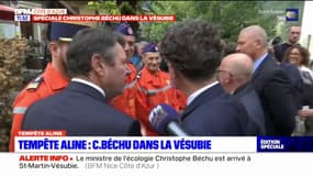 Tempête Aline: Christophe Béchu salue les agents de la réserve de la sécurité civile de Nice