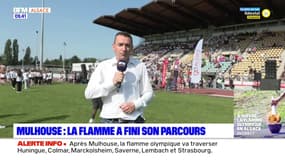 JO 2024: la flamme olympique a achevé son étape mulhousienne au stade de l'Ill
