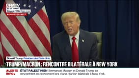Donald Trump, président des États-Unis, estime "qu'ils vont réussir à régler le conflit à Gaza", aux côtés d'Emmanuel Macron