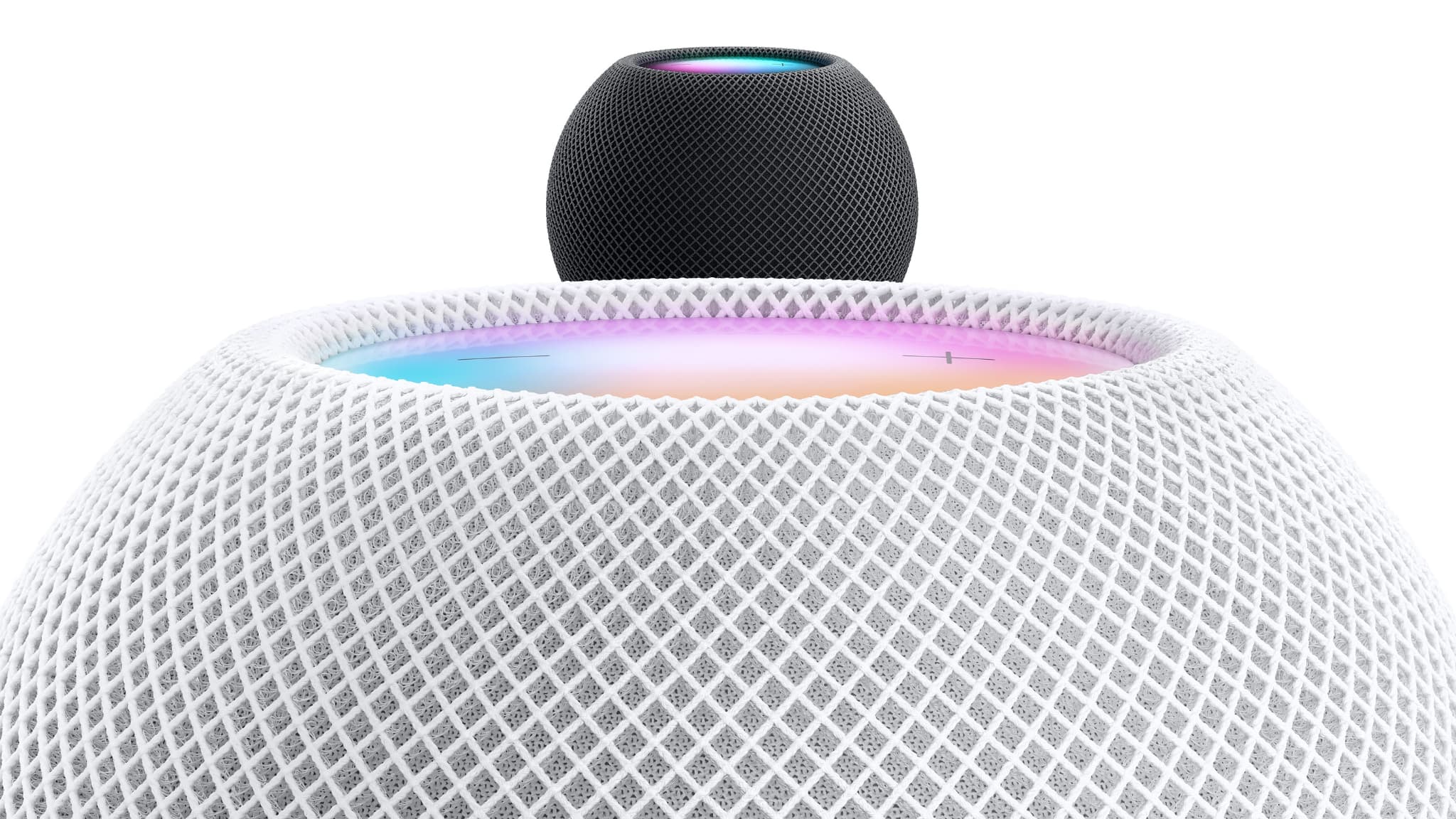 Le HomePod mini est disponible en deux coloris, blanc ou gris sidéral