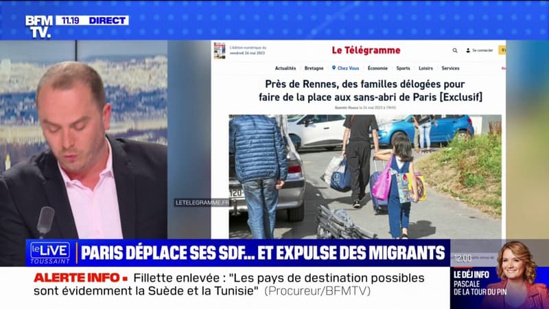 Pour héberger en Bretagne les sans-abris de Paris à l'approche des Jeux olympiques, des familles de migrants sont délogées d'un hôtel