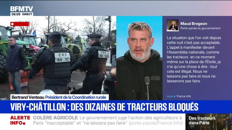 Tracteurs à Paris: "On va essayer de rester le plus longtemps possible", affirme le président de la Coordination rurale