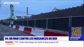 Val-de-Marne: un mur en construction contre les nuisances du RER à Fontenay-sous-Bois