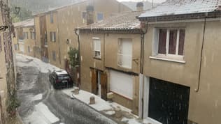 La commune de Villeneuve (Alpes-de-Haute-Provence) touchée par une importante averse de grêle le samedi 1er juin.