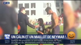 Un câlin et un maillot de Neymar