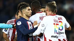 Altercation entre Hakimi et Mangani lors de PSG-Ajaccio, 13 mai 2023