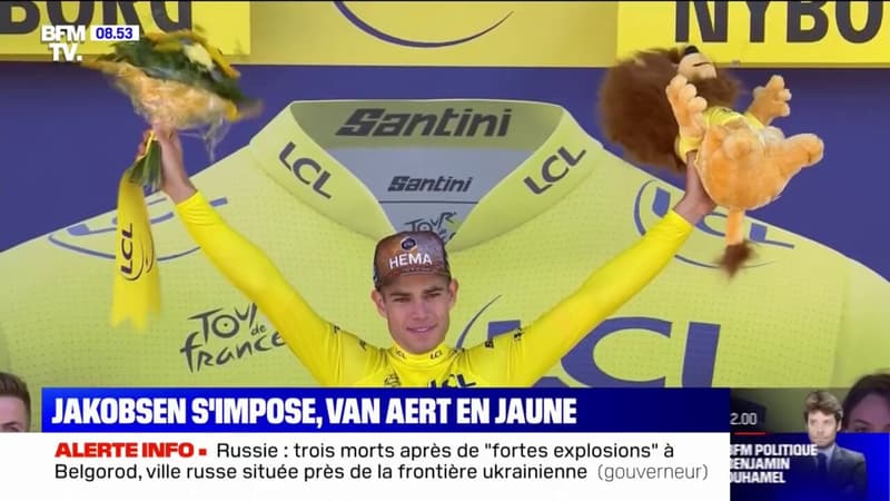 Tour de France: Fabio Jakobsen remporte la deuxième étape du Tour de France, Wout van Aert prend le maillot jaune