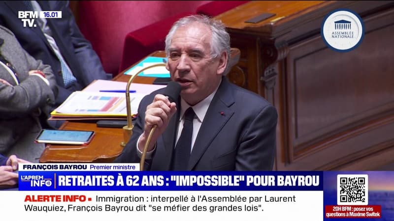 Après son refus de revenir à la retraite à 62 ans, François Bayrou persiste et signe à l'Assemblée