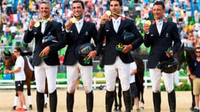 Astier Nicolas, Thibault Vallette, Mathieu Lemoine et Karim Laghouag en or
