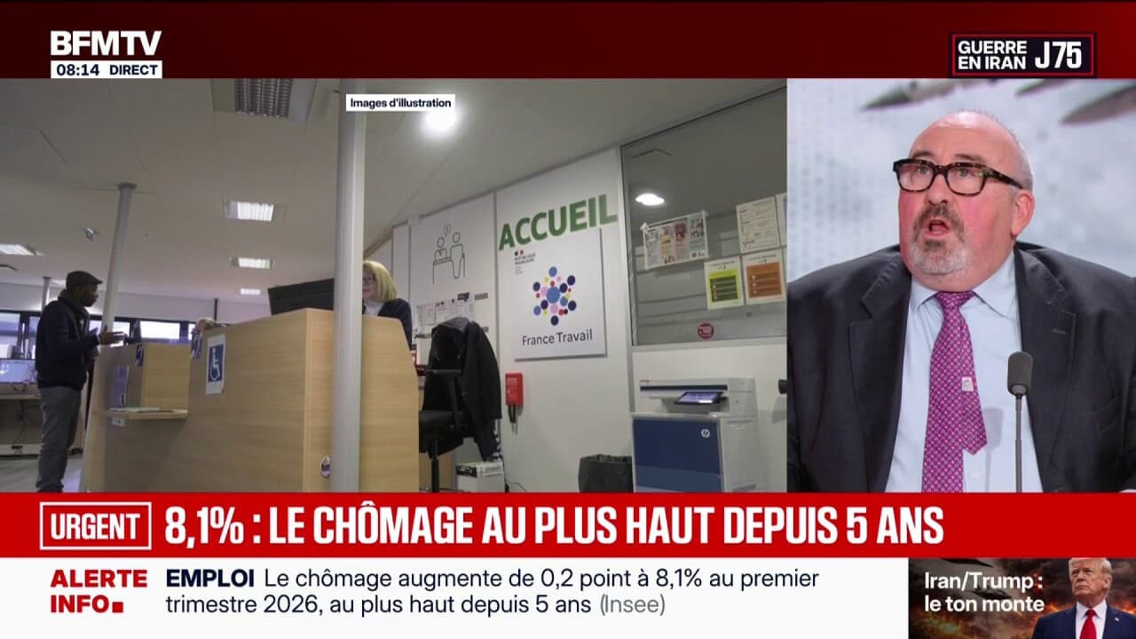 Le taux de chômage atteint 8,1 % au premier trimestre de 2026, un niveau inédit depuis cinq ans