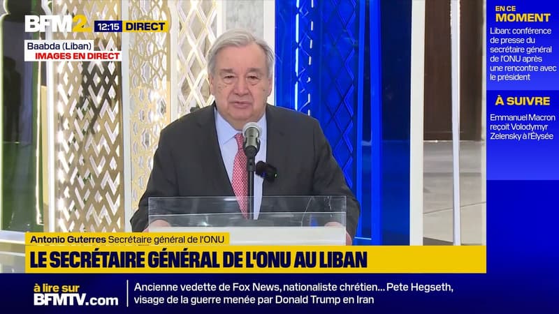 Depuis le Liban, le chef de l'ONU exhorte Israël et le Hezbollah à conclure un cessez-le-feu