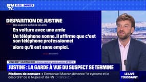 Disparition de Justine: la garde à vue du suspect se termine