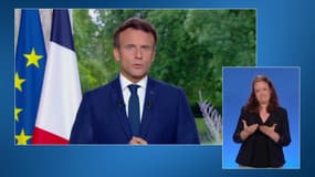 Emmanuel Macron s'exprime pour la première fois depuis les élections législatives, le 22 juin 2022.