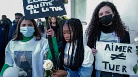 Marche blanche, le 9 janvier 2022 à Nice, en soutien à une mère de famille tuée par son ex-compagnon le 1er janvier