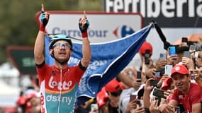Andreas Kron vainqueur de la 2e étape de la Vuelta, le 27 août 2023.